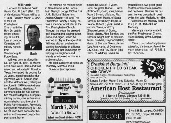 Clipping from The Lompoc Record